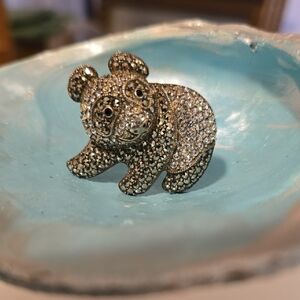 Suspicion's Sparkling Panda Brooch .925 Marcasite